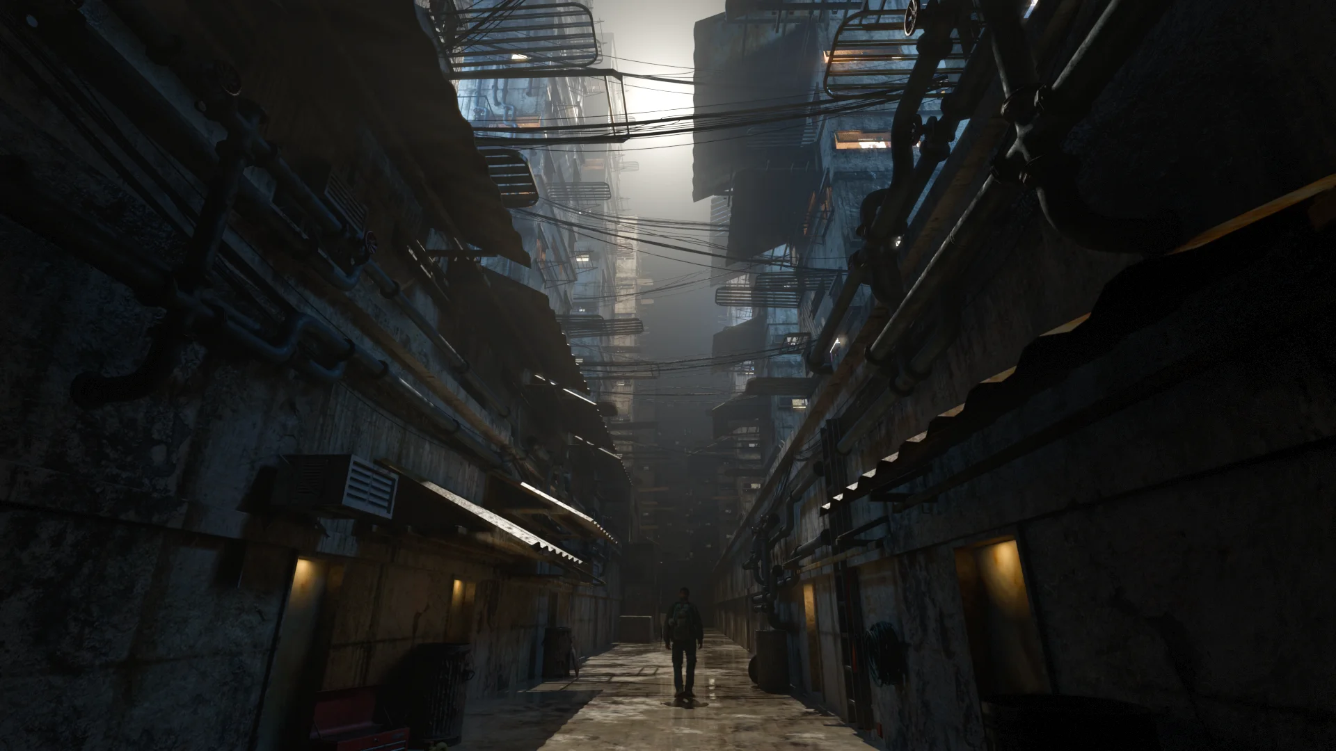 Original alley render without Glared2 light effects